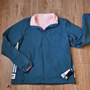 Adidas Teal and Pink Reversible Jacket (Size Large)